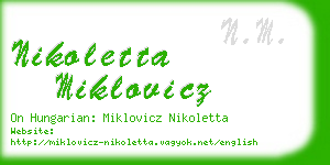 nikoletta miklovicz business card